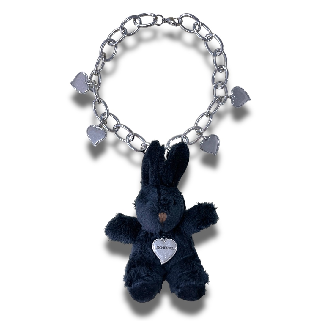 Black rabbit necklace
